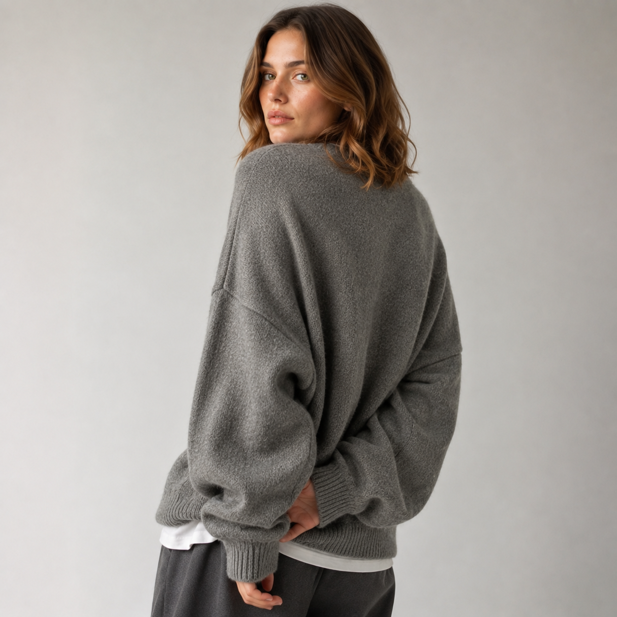 Maeve Women's Oversized Jumper - Longline Wool-Blend Knitted Relaxed-Fit