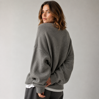 Maeve Women's Oversized Jumper - Longline Wool-Blend Knitted Relaxed-Fit
