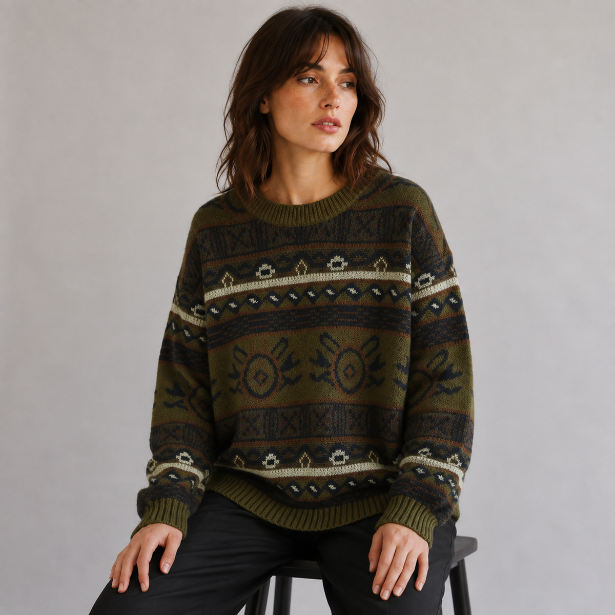 Maeve Women's Knitted Jumper - Acrylic-Knit Relaxed-Fit