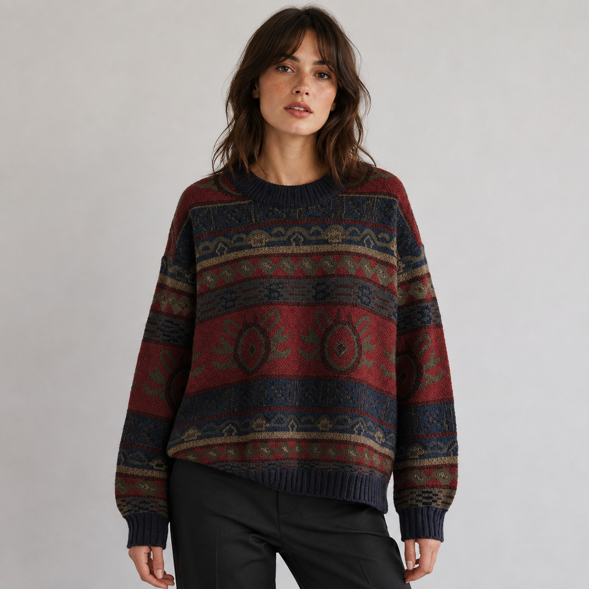 Maeve Women's Knitted Jumper - Acrylic-Knit Relaxed-Fit