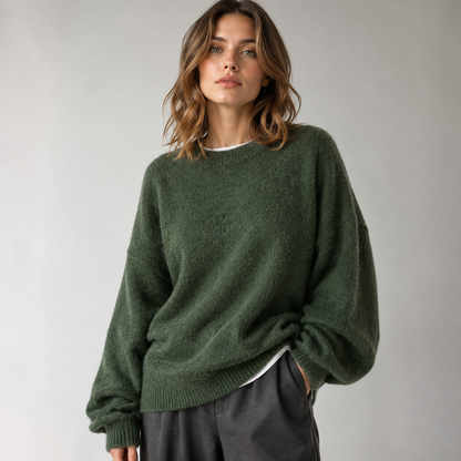 Maeve Women's Oversized Jumper - Longline Wool-Blend Knitted Relaxed-Fit