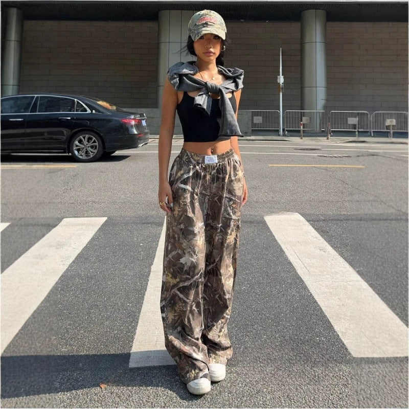 Maeve Women's Wide-Leg Trousers - High-Waisted Printed Loose-Fit