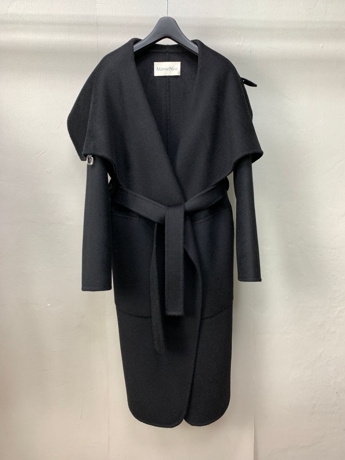 Maeve Women's Wool Coat - Cape Relaxed-Fit, Black