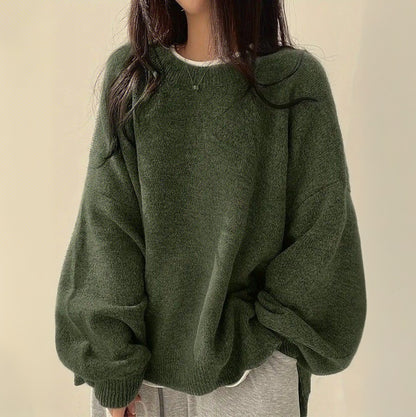 Maeve Women's Oversized Jumper - Longline Wool-Blend Knitted Relaxed-Fit