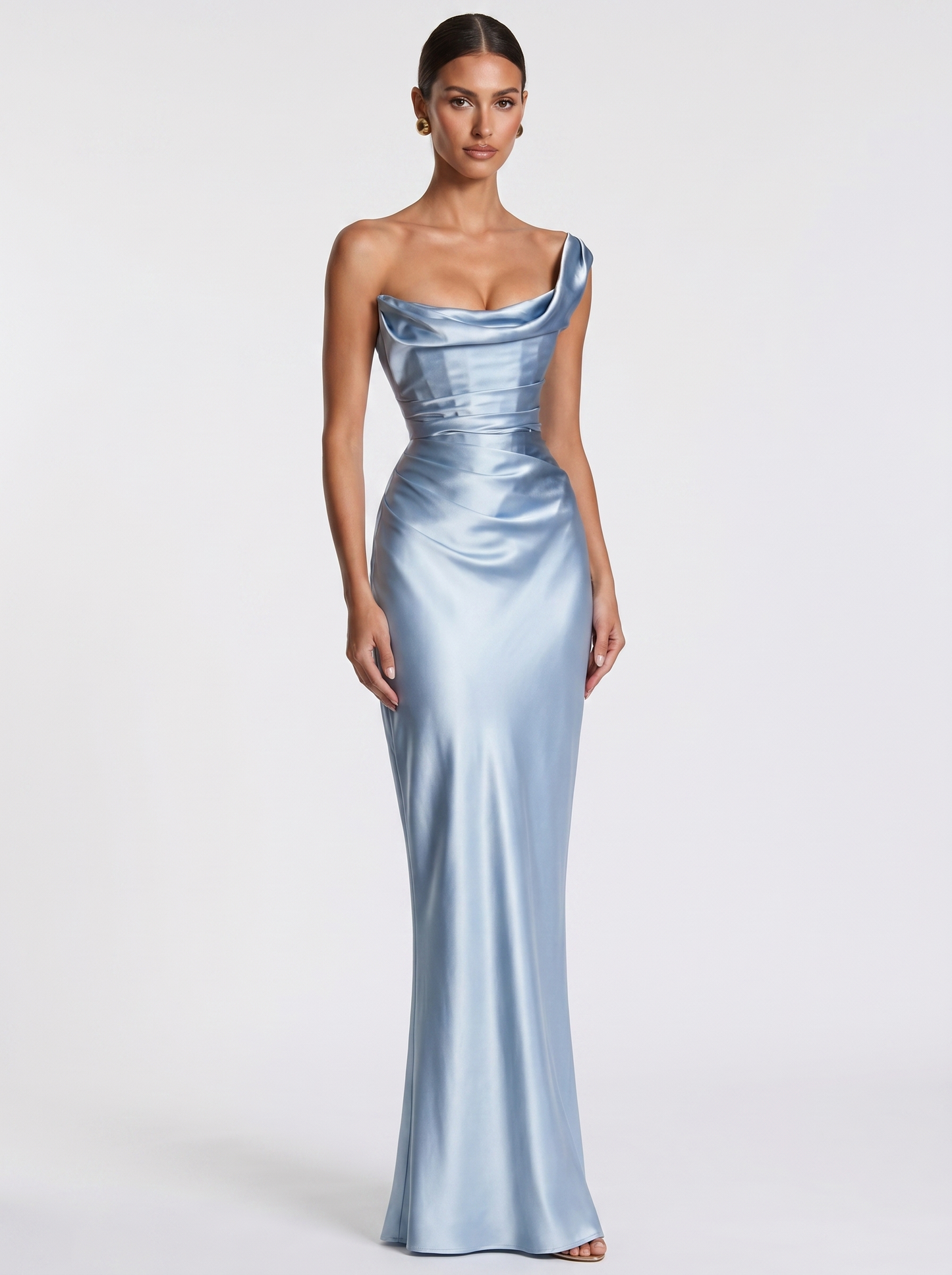 Bardot Satin Maxi Light Blue - Hero