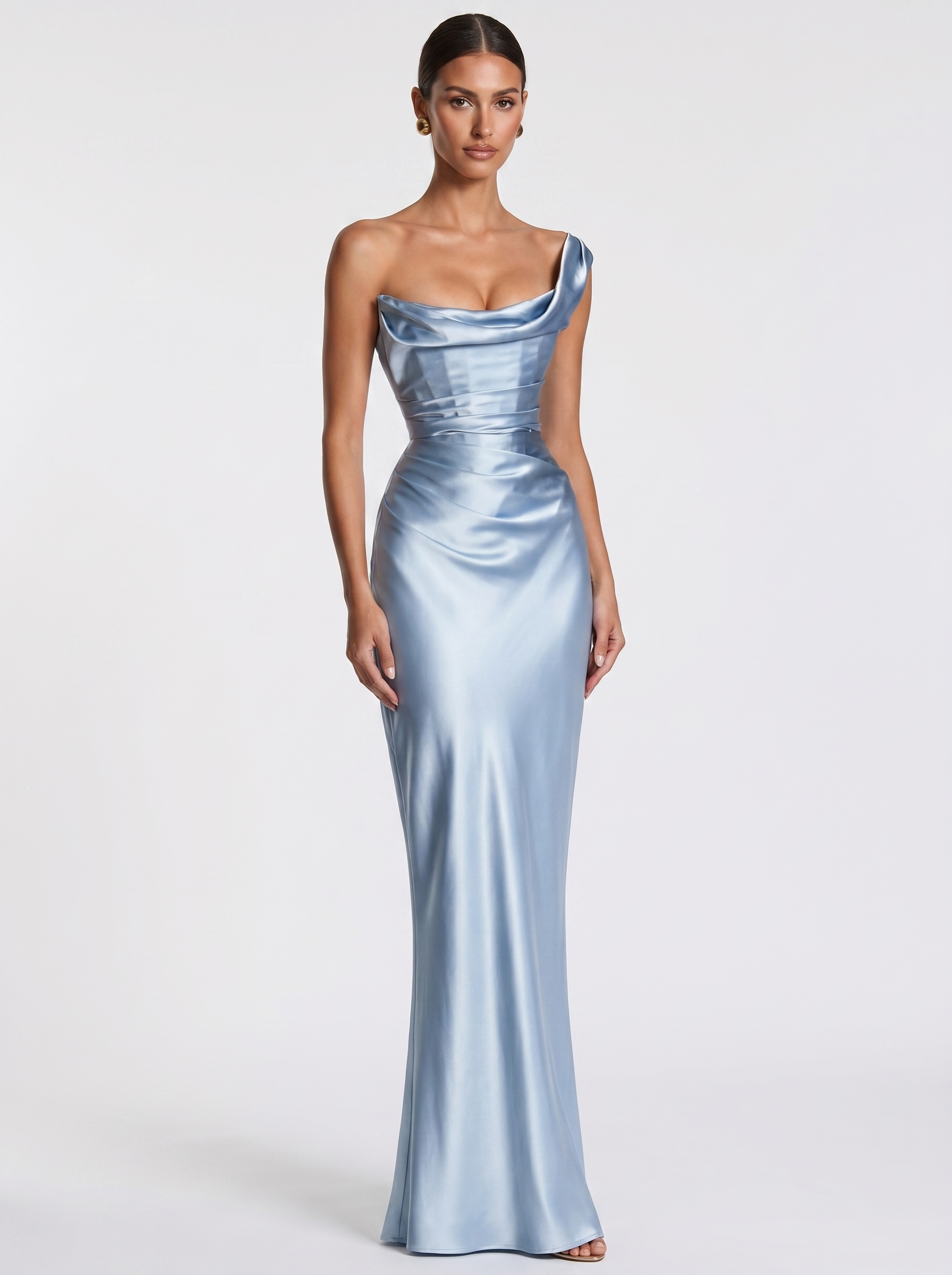 Bardot Satin Maxi Light Blue - Hero