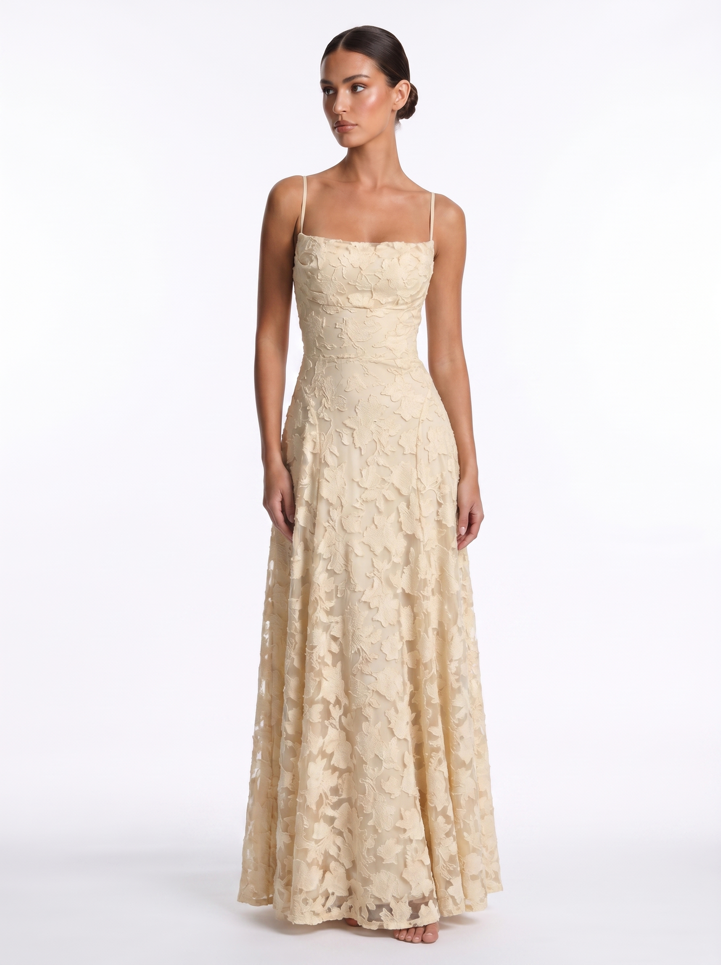 Lace Backless Maxi Beige - Hero