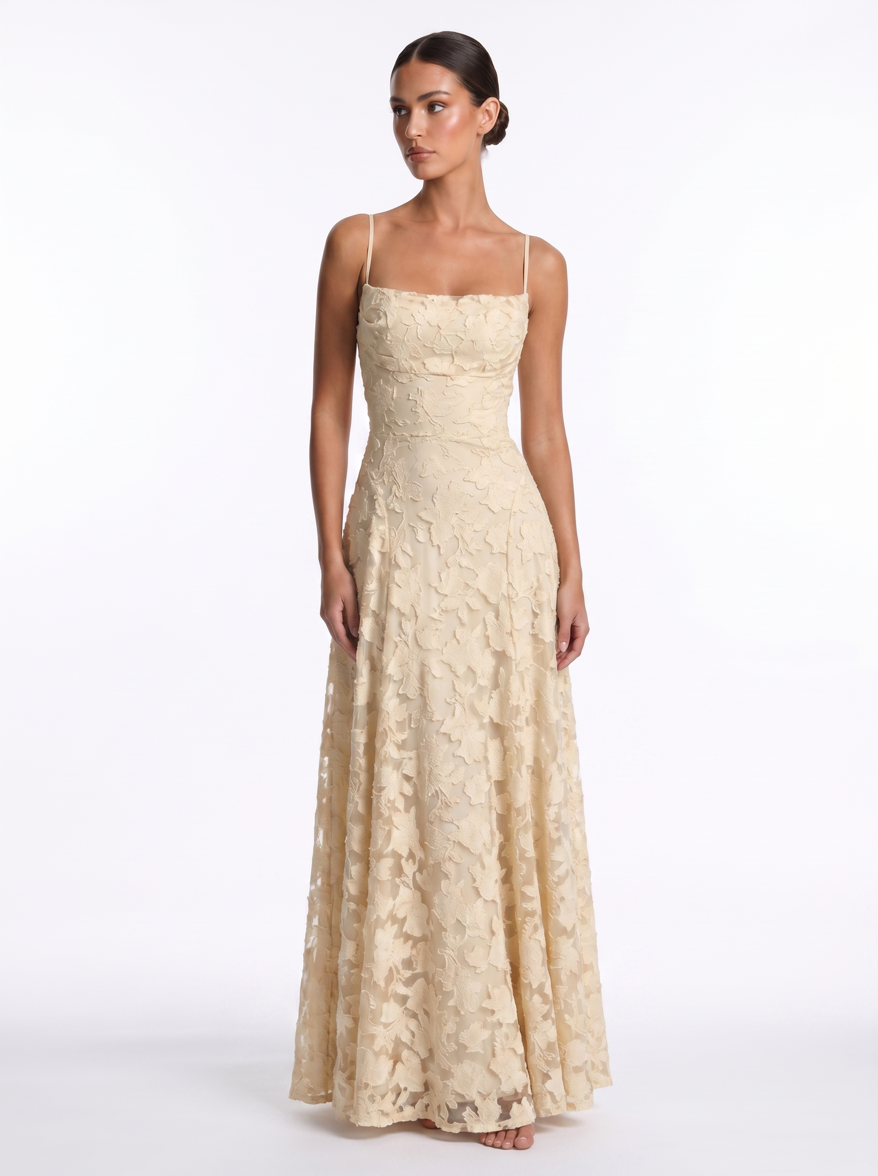 Lace Backless Maxi Beige - Hero
