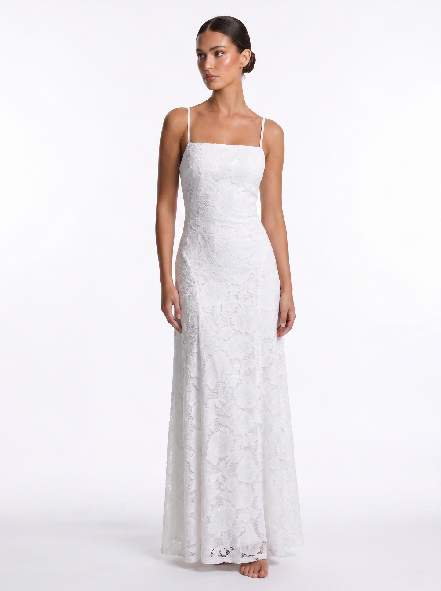 Lace Backless Maxi White - Hero