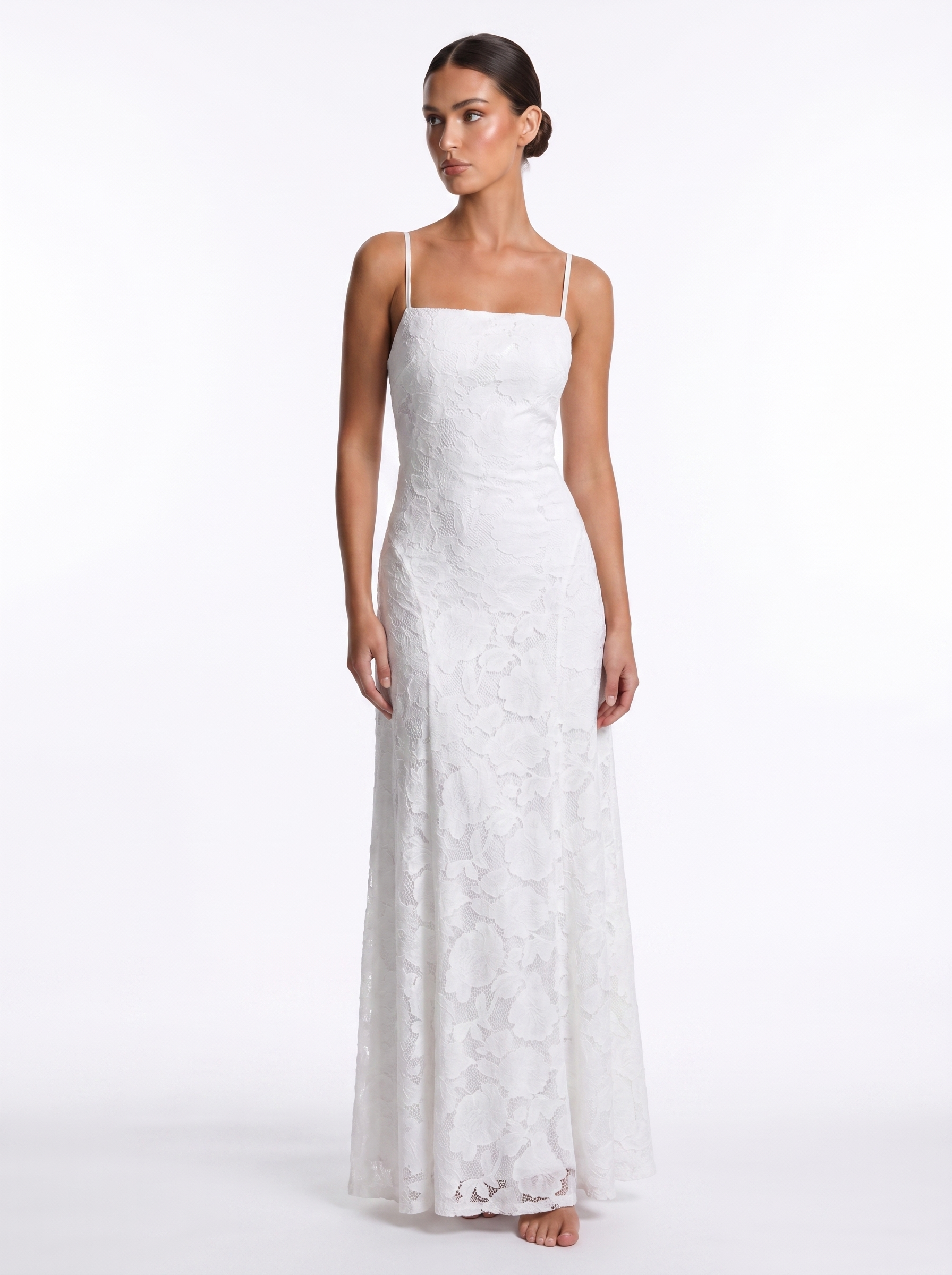 Lace Backless Maxi White - Hero