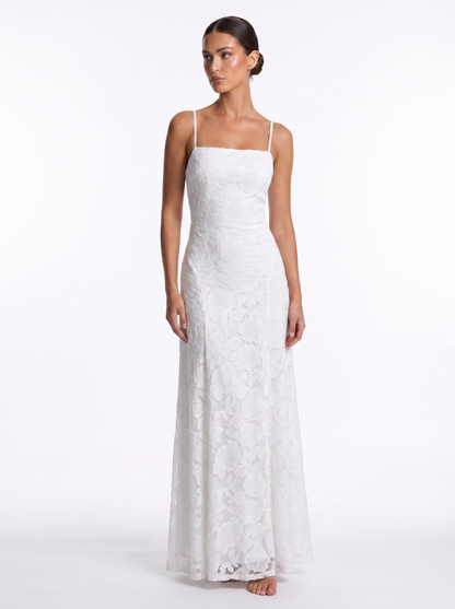 Lace Backless Maxi White - Hero