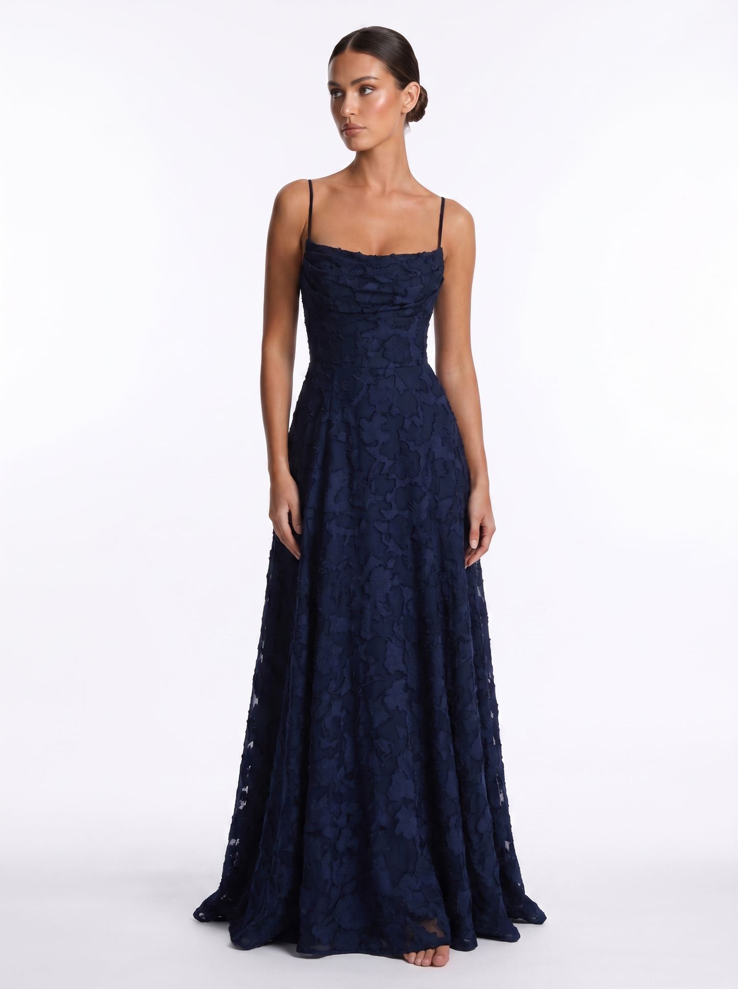 Lace Backless Maxi Navy - Hero
