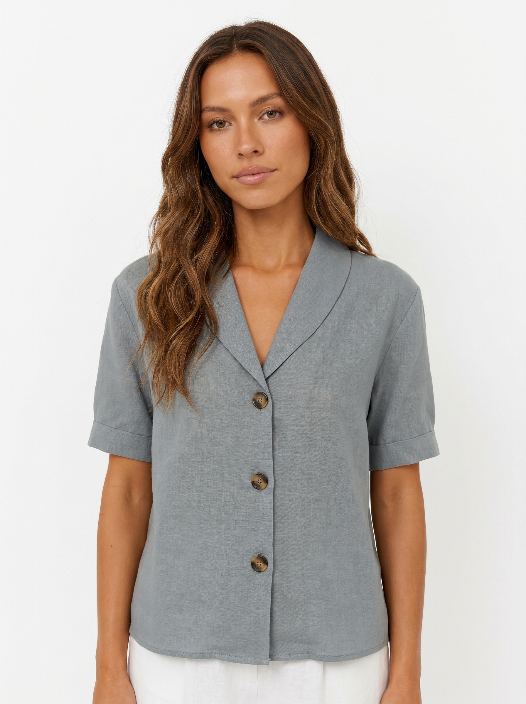 Linen Blouse Gray - Hero