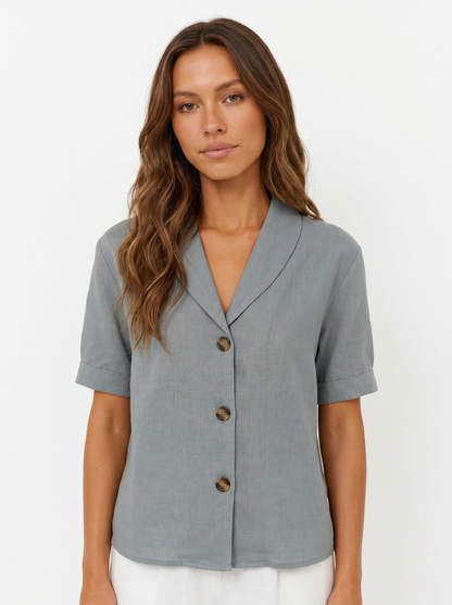 Linen Blouse Gray - Hero
