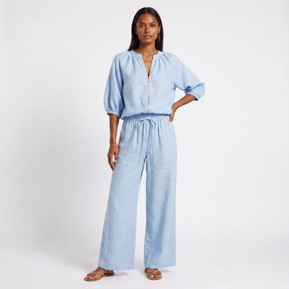 Linen co-ord set - light blue