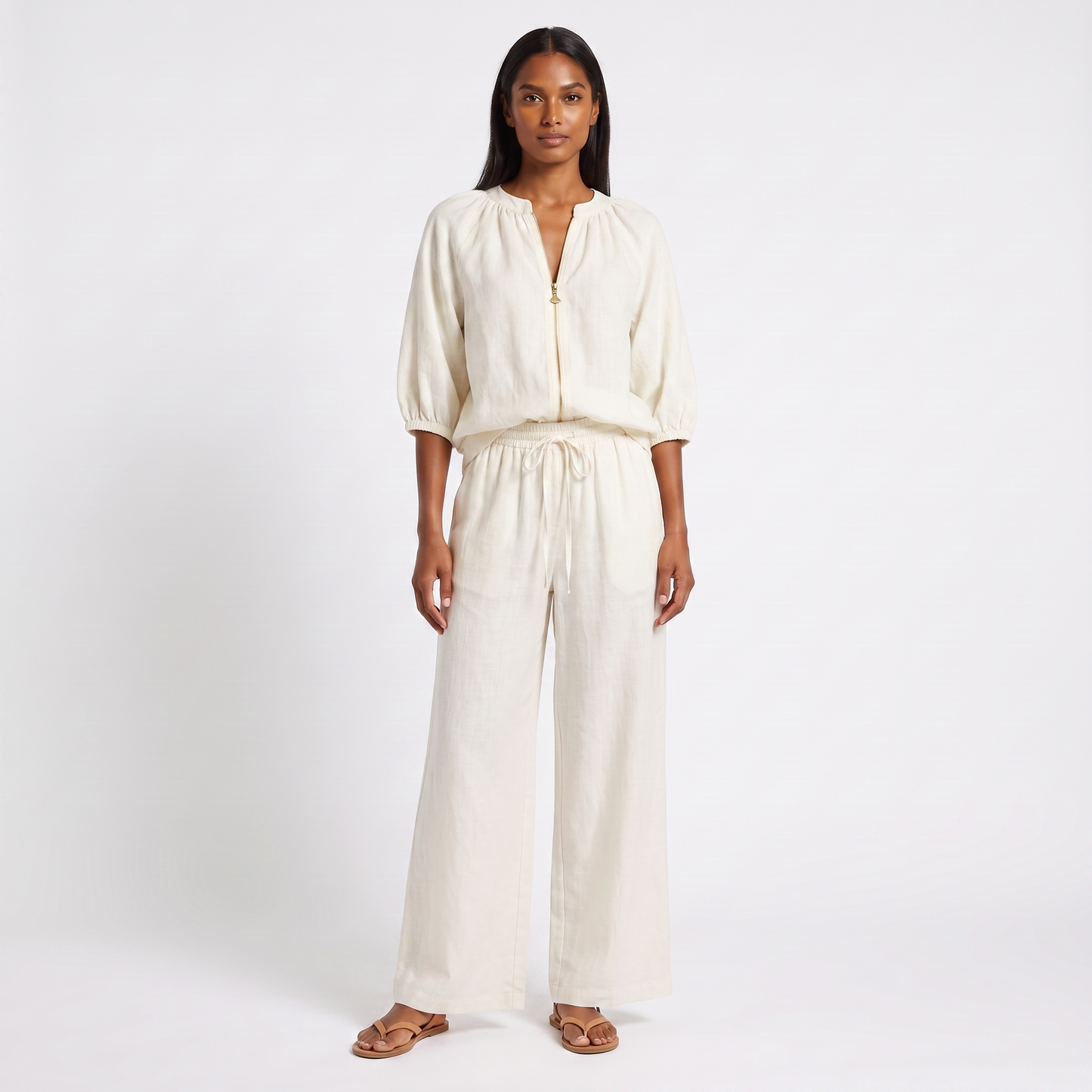 Linen co-ord set - milky white