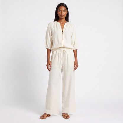 Linen co-ord set - milky white
