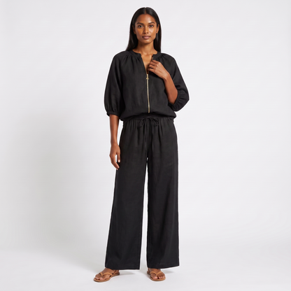 Linen co-ord set - black