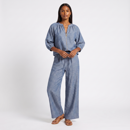 Linen co-ord set - denim blue
