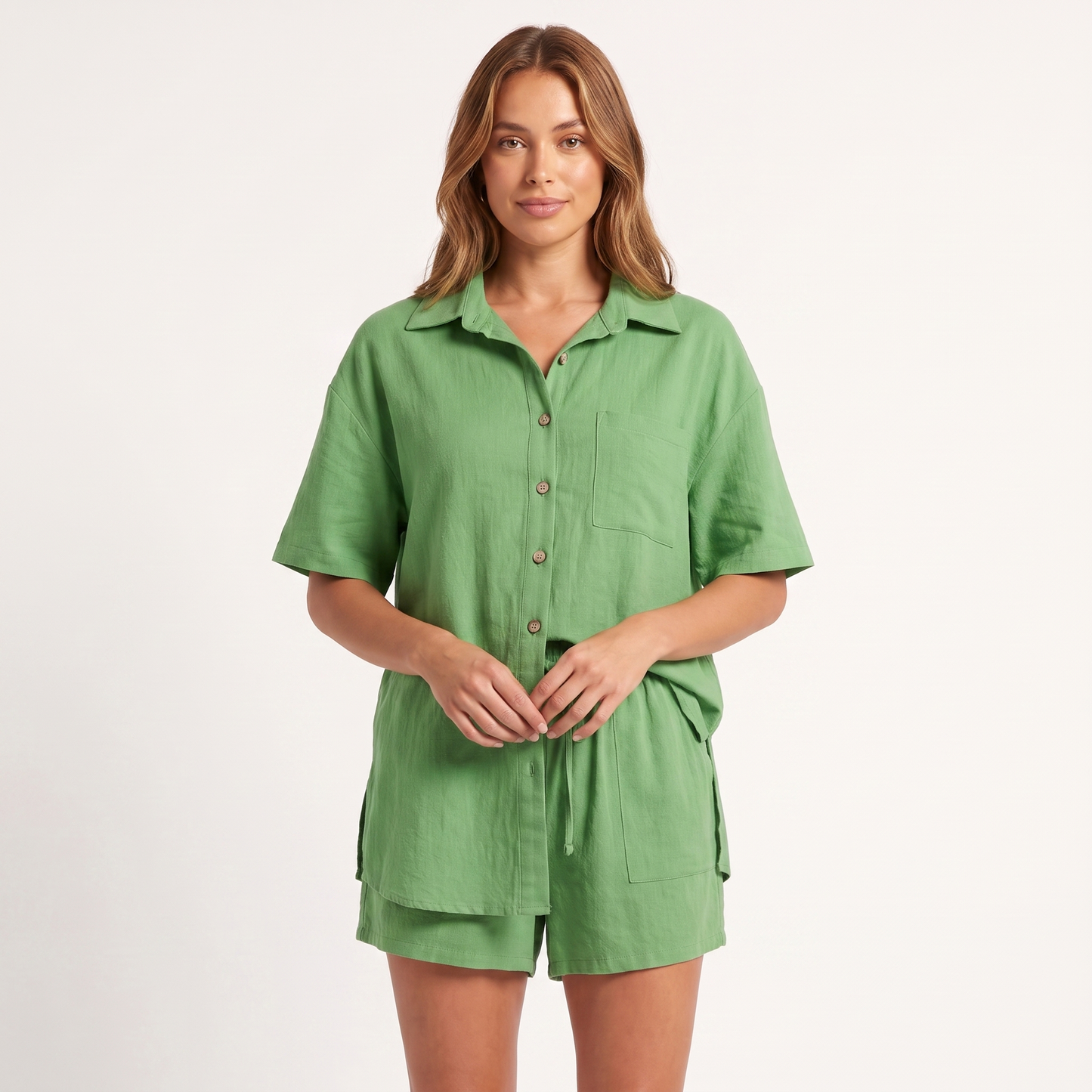 Shirt & shorts set - green