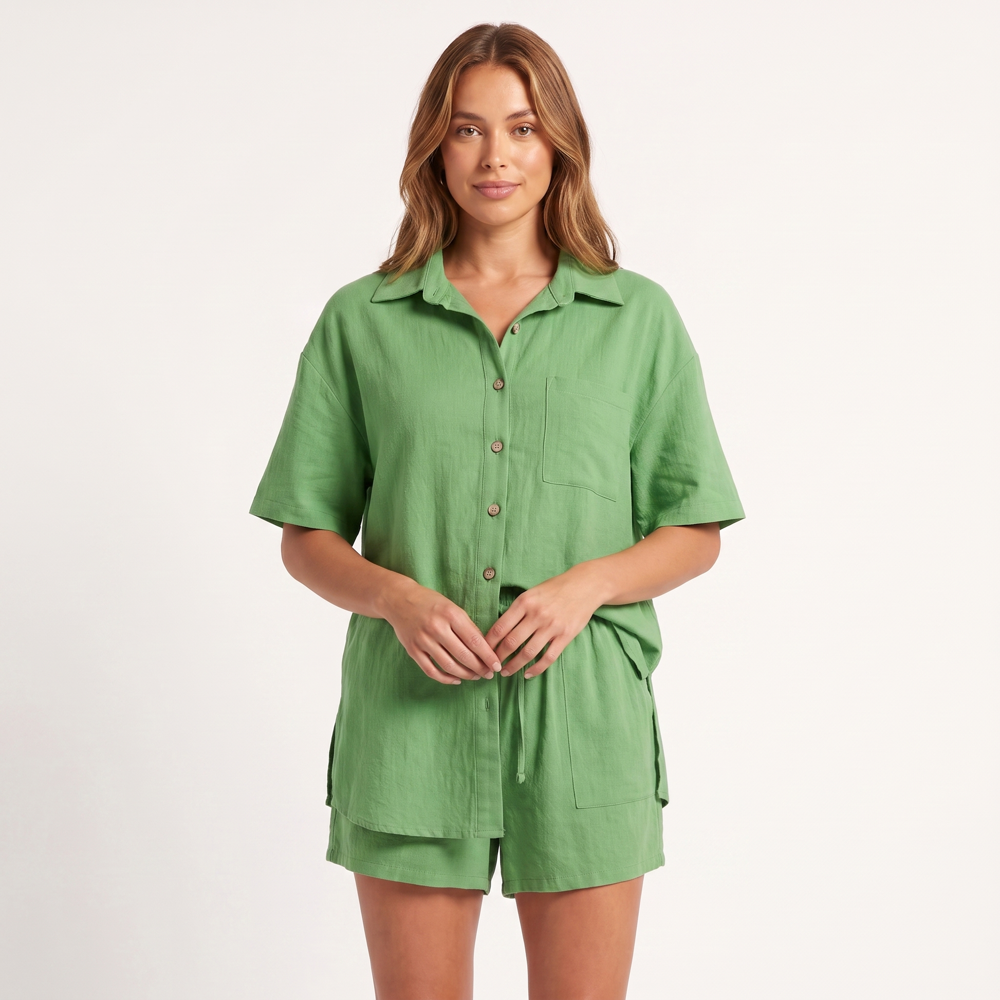 Shirt & shorts set - green