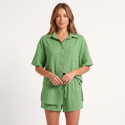 Shirt & shorts set - green