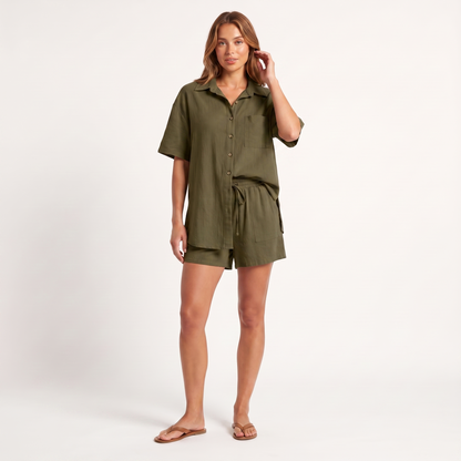Shirt & shorts set - army green