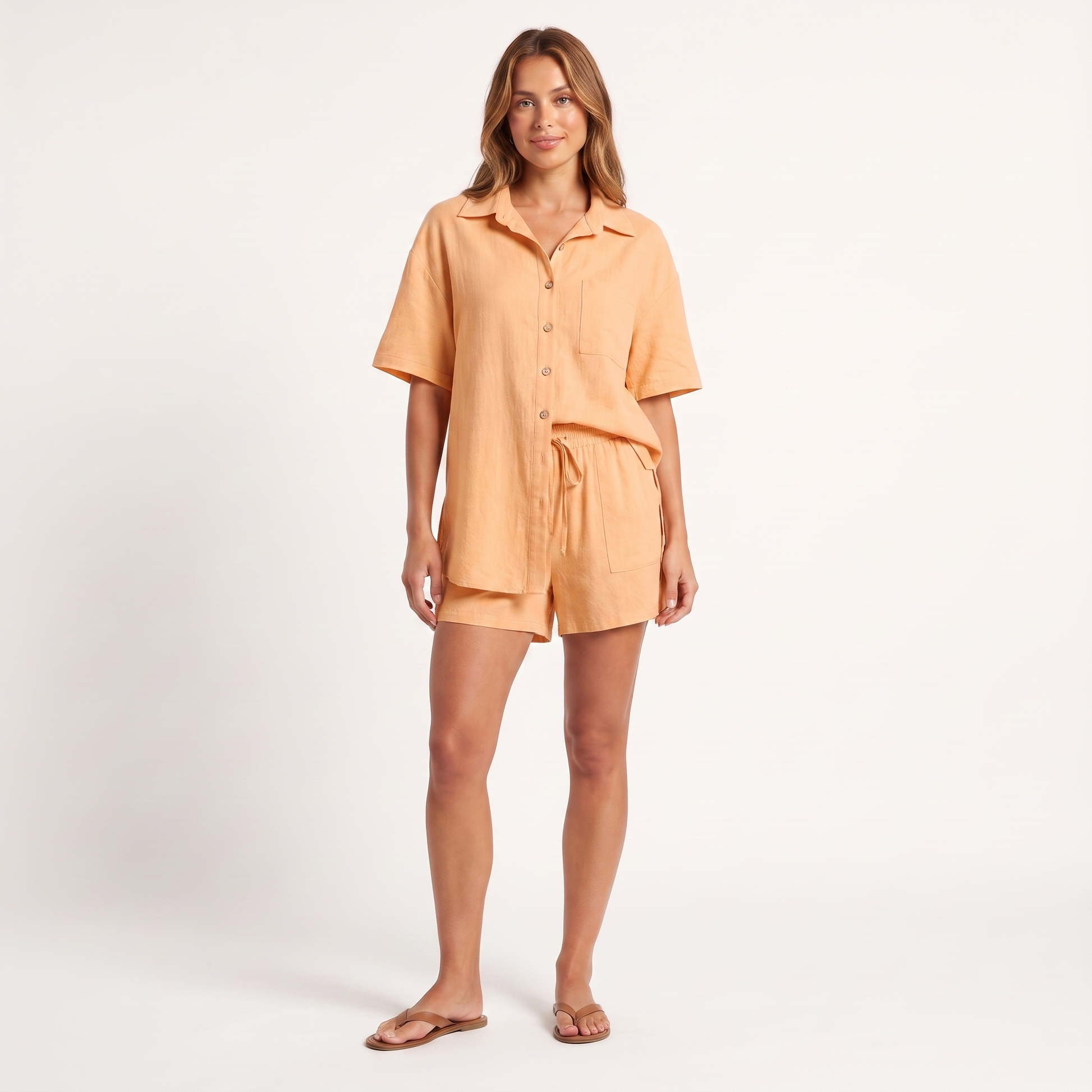 Shirt & shorts set - apricot