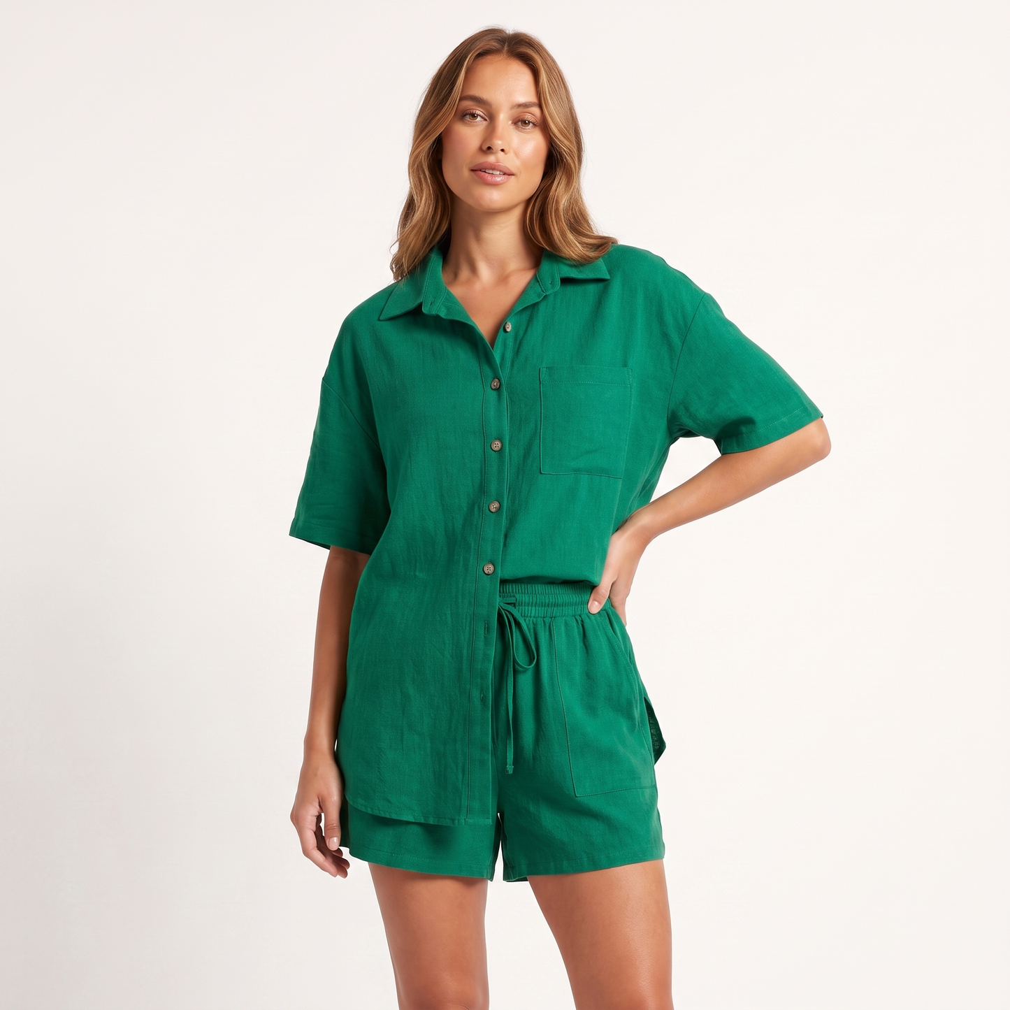Shirt & shorts set - emerald