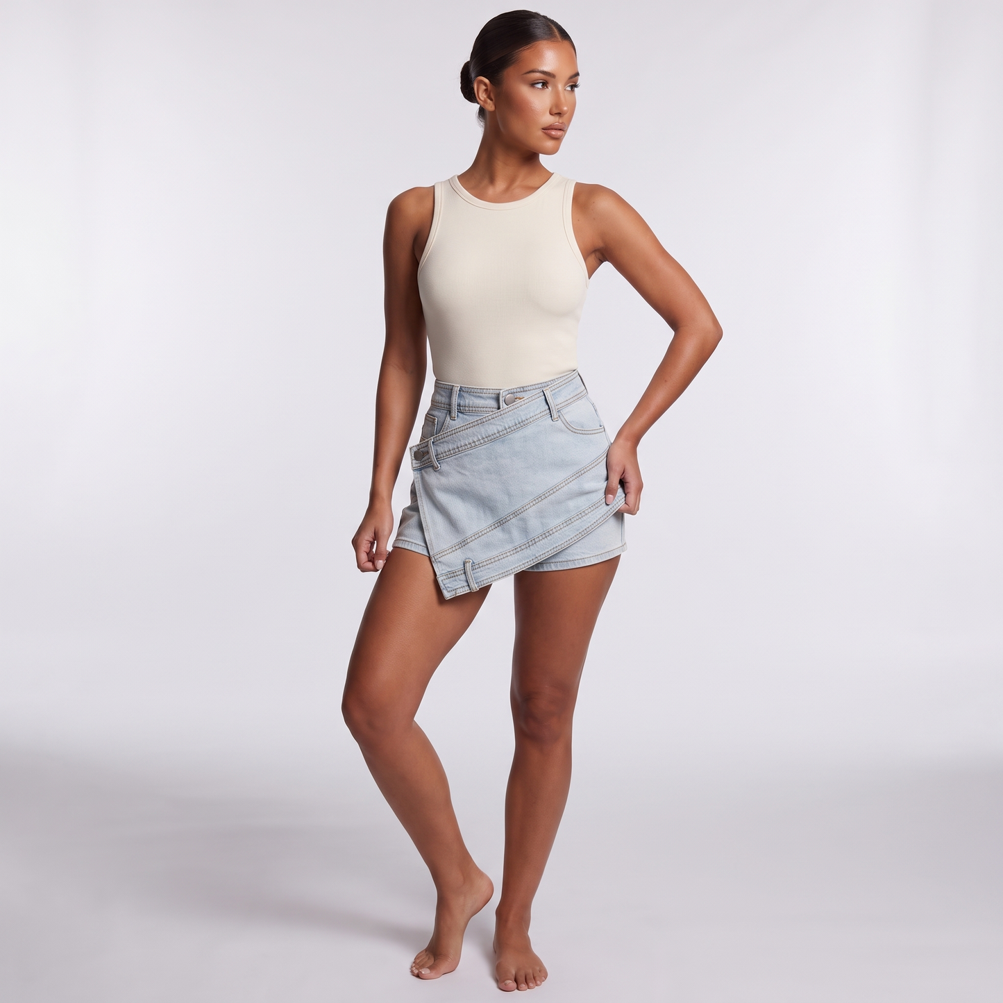 Maeve denim skort in light blue