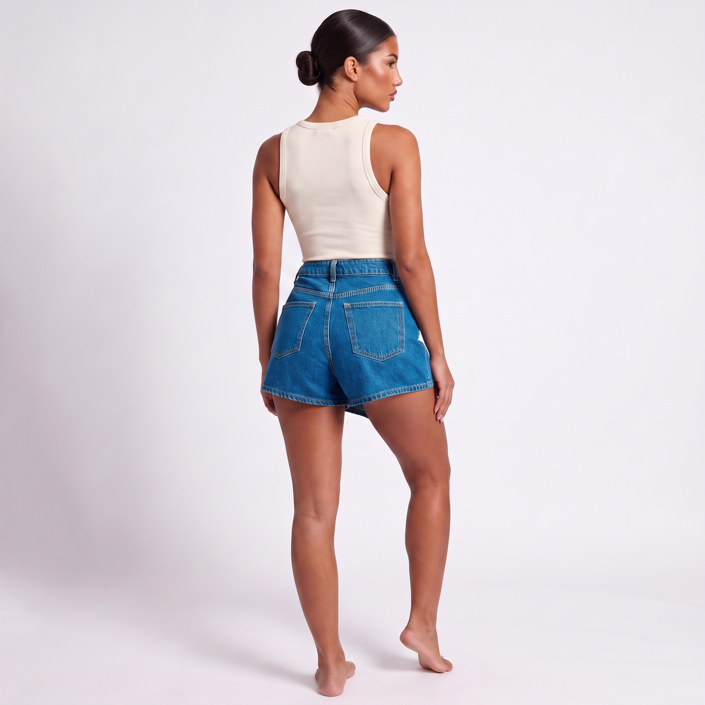 Dark Blue denim skort back