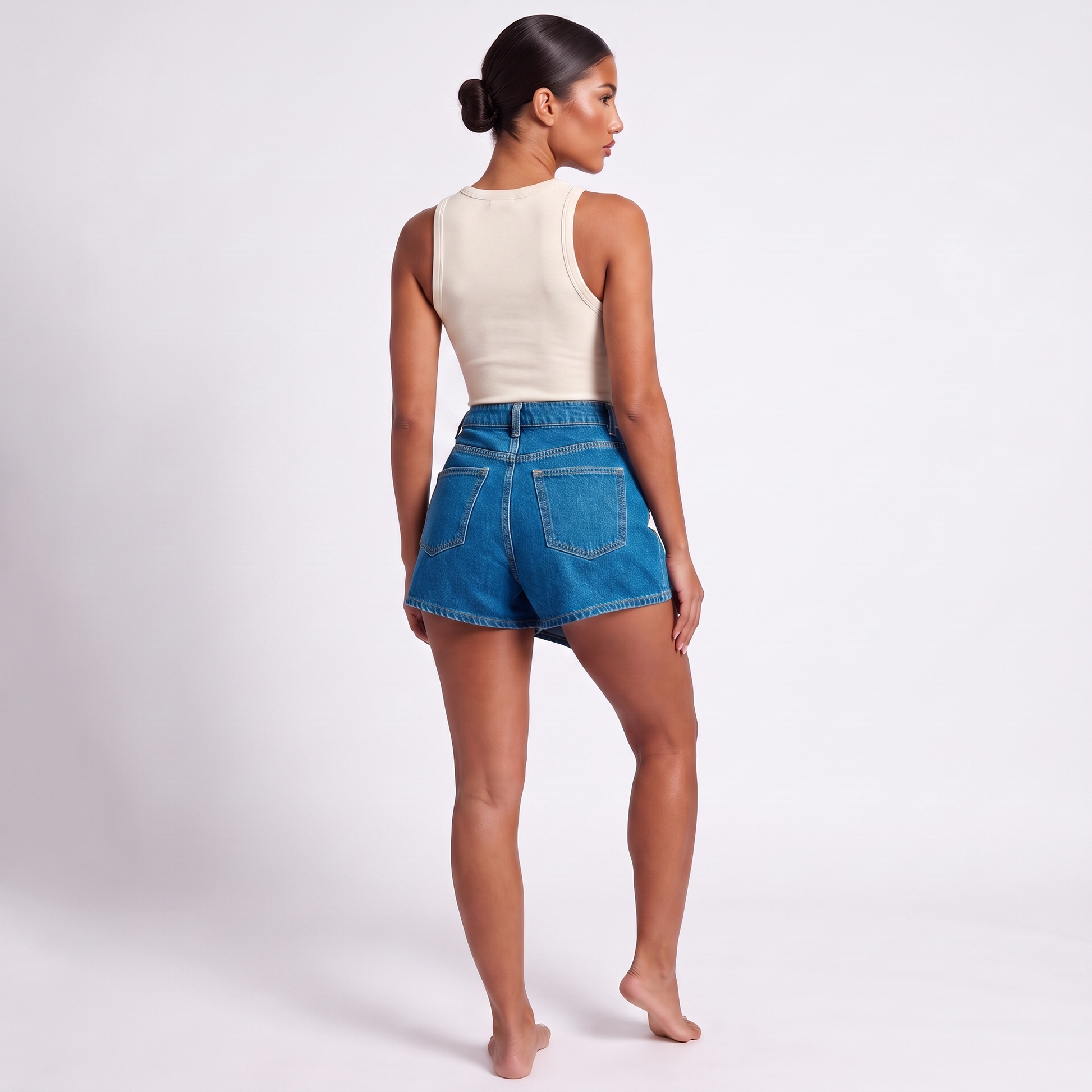 Dark Blue denim skort back