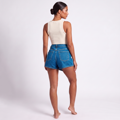 Dark Blue denim skort back