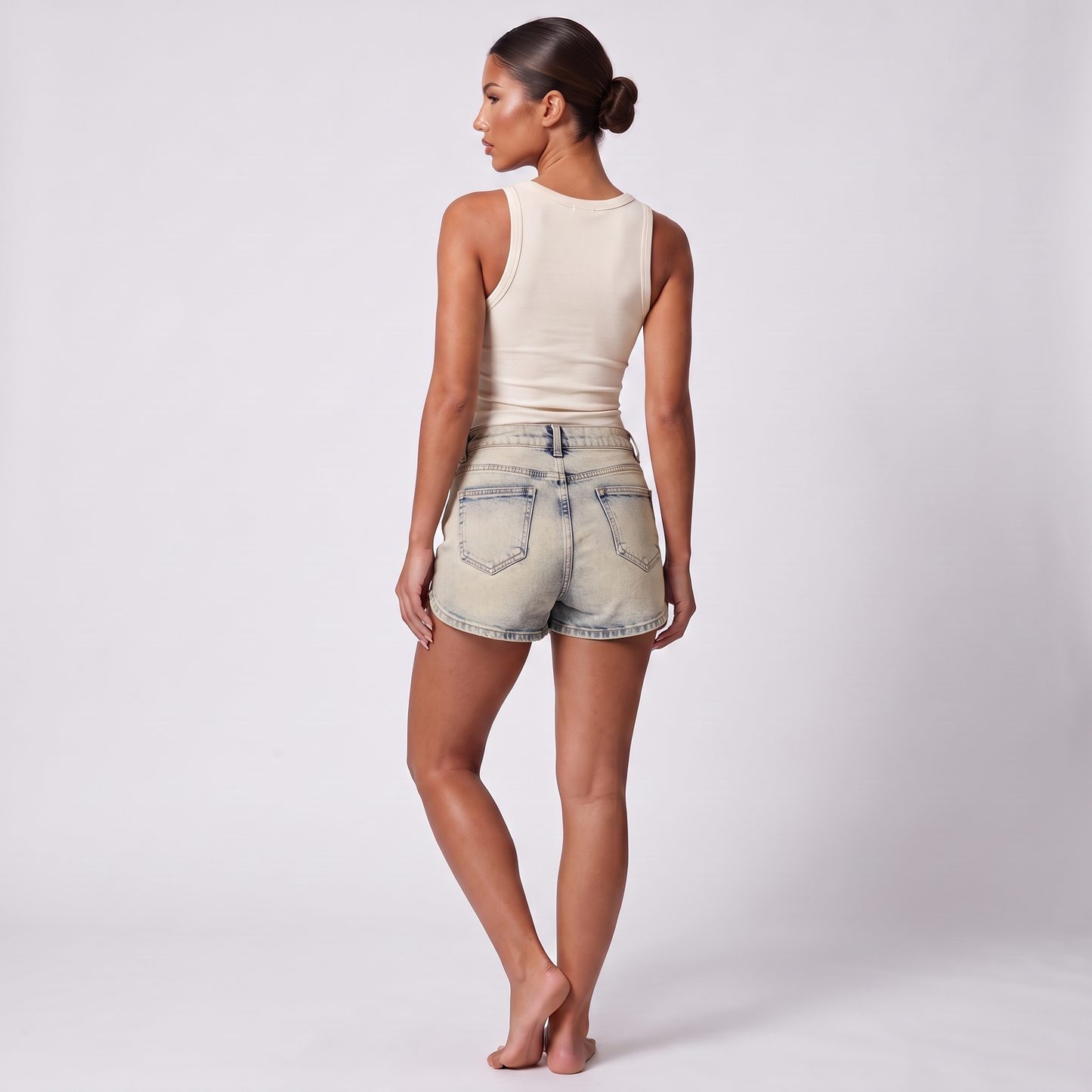 Denim skort back view
