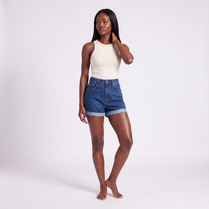 Maeve denim shorts dark blue