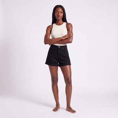 Maeve denim shorts black