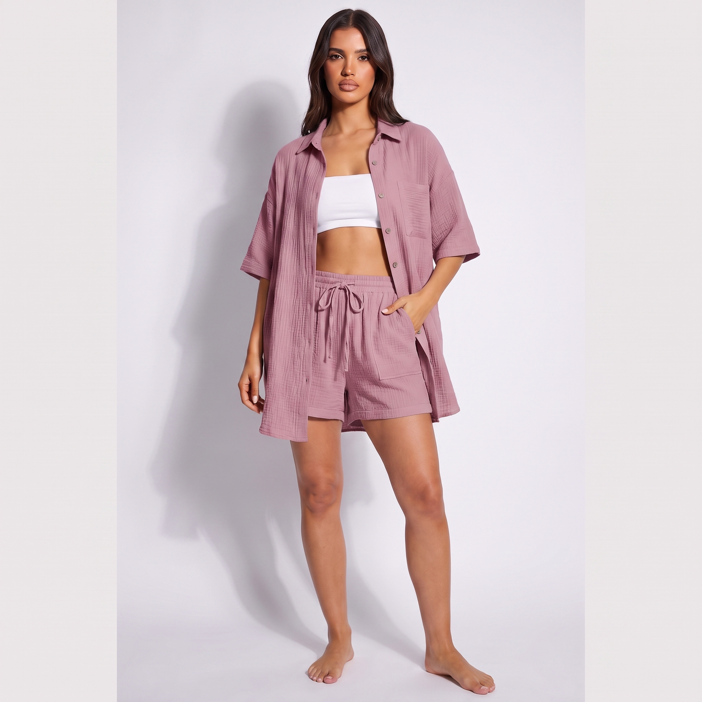 Maeve shirt and shorts set pink
