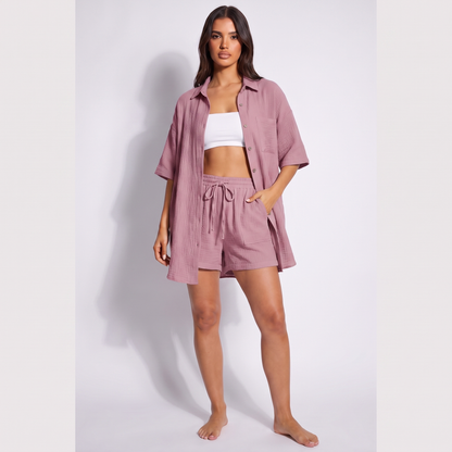 Maeve shirt and shorts set pink