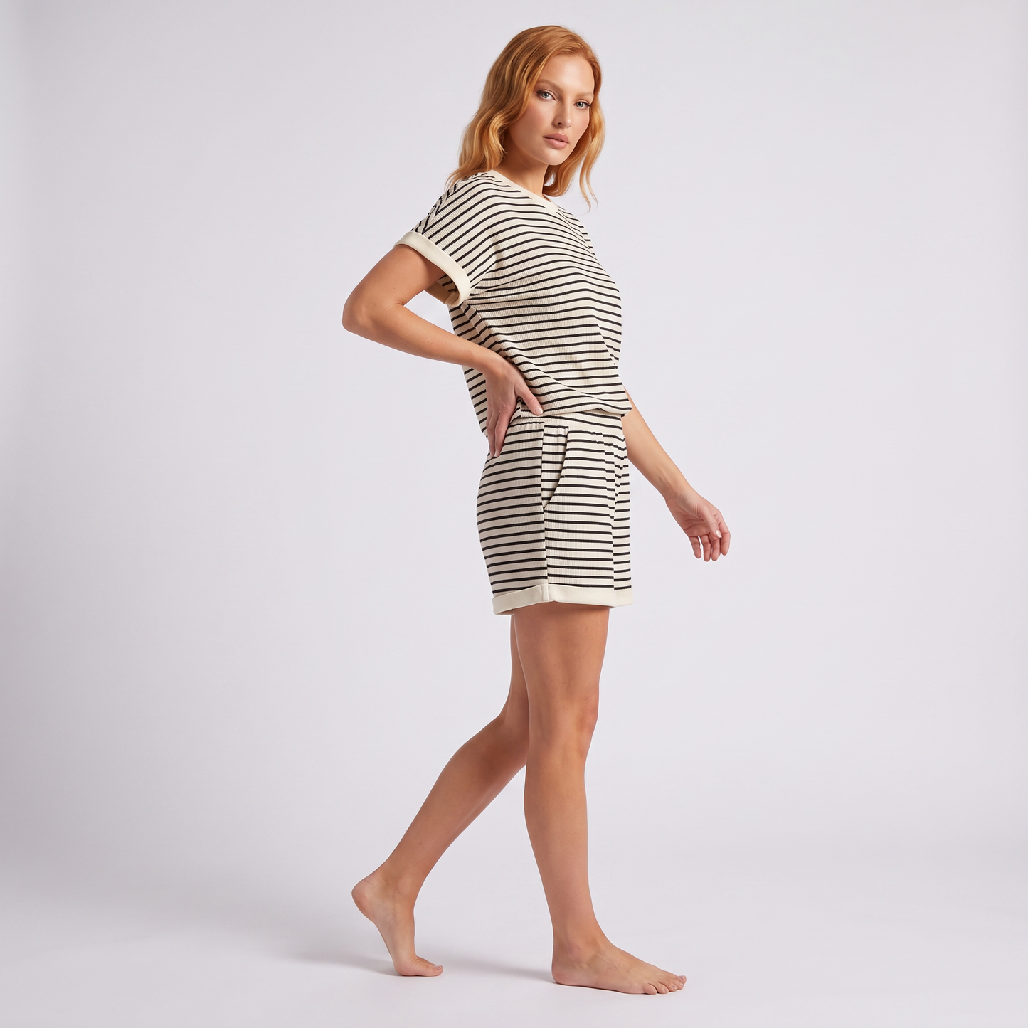 Maeve striped set three quarter front