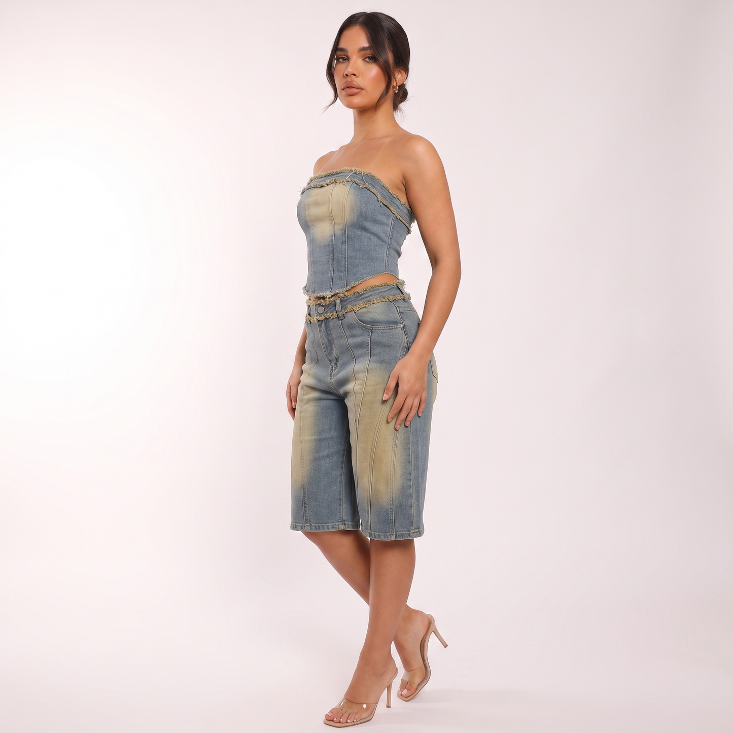 Maeve denim two-piece - three-quarter view