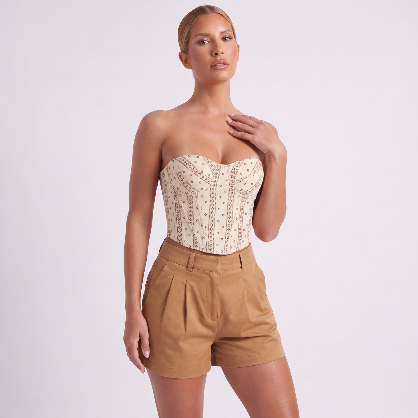 Maeve ethnic-print strapless tube top - detail