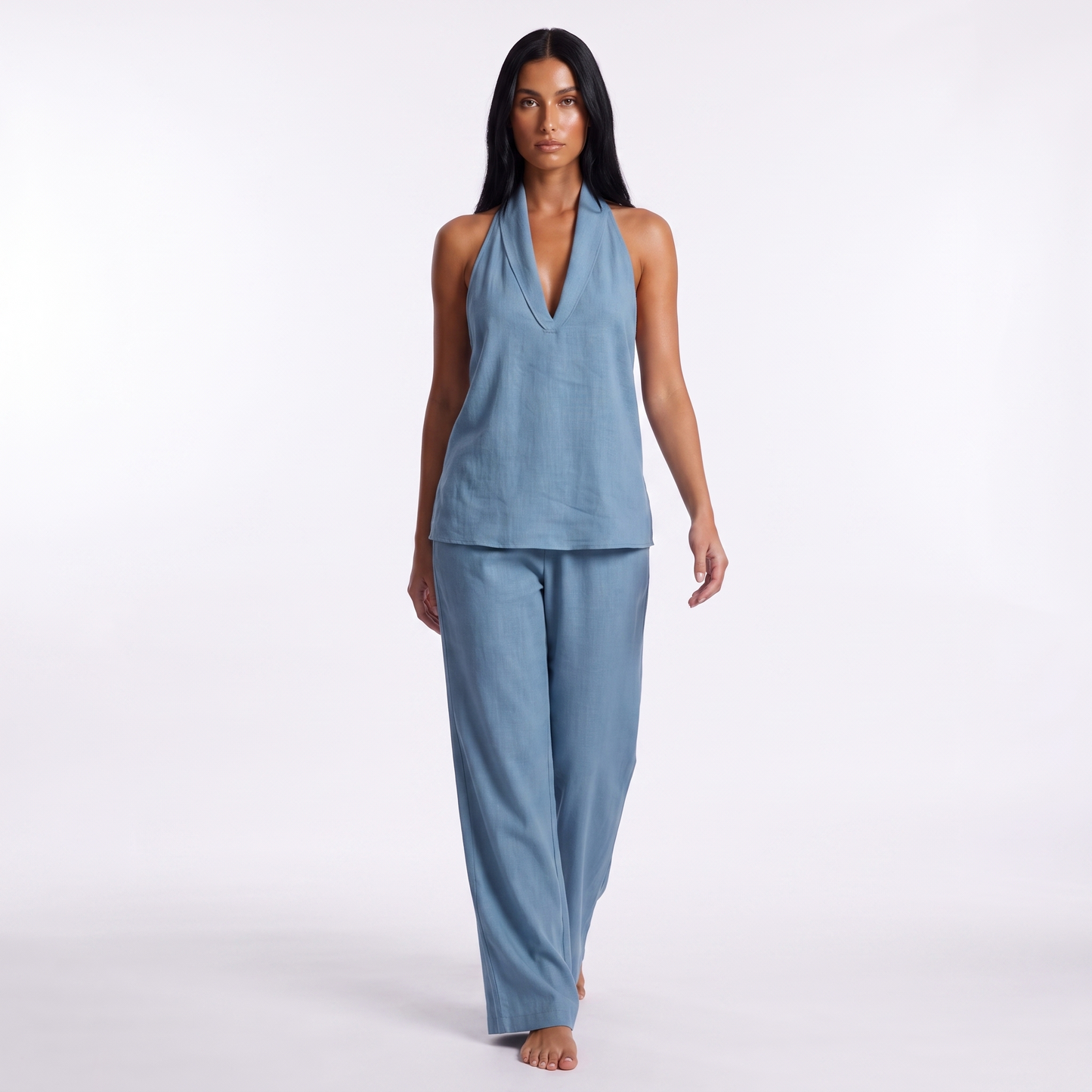 Women's Halter Neck Casual Set — blue