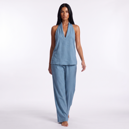 Women's Halter Neck Casual Set — blue
