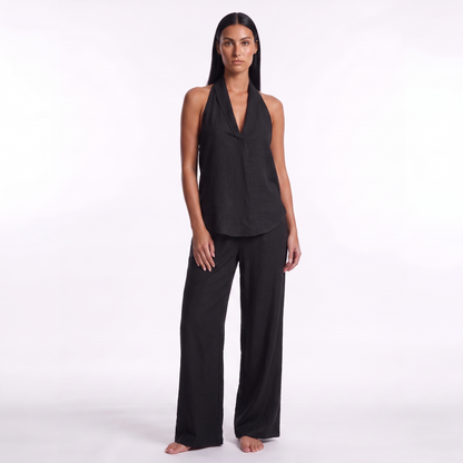 Women's Halter Neck Casual Set — black