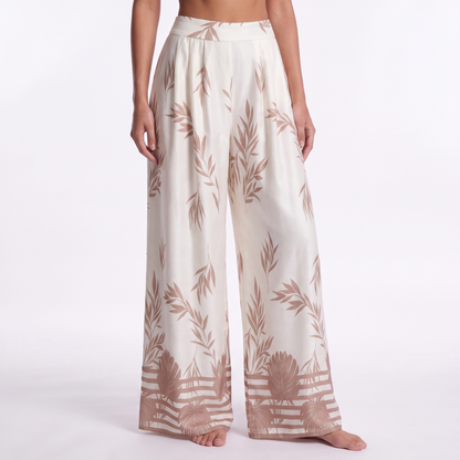 Womens Halter Neck Tank Top and Wide-Leg Pants Set - pants detail