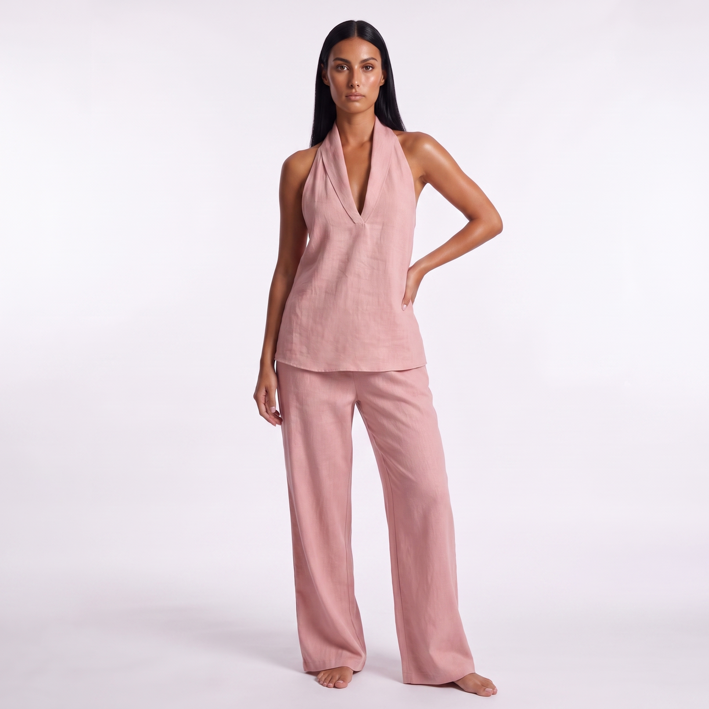 Women's Halter Neck Casual Set — pink