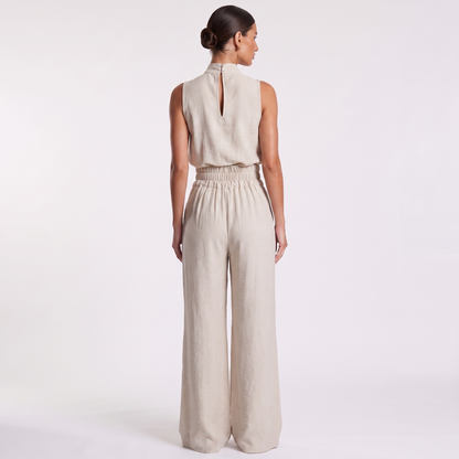 Sleeveless Cotton Linen Set — back