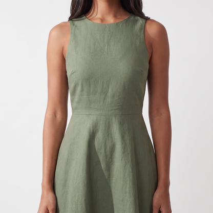 Maeve Women's Sleeveless A-Line Midi Dress, green - detail