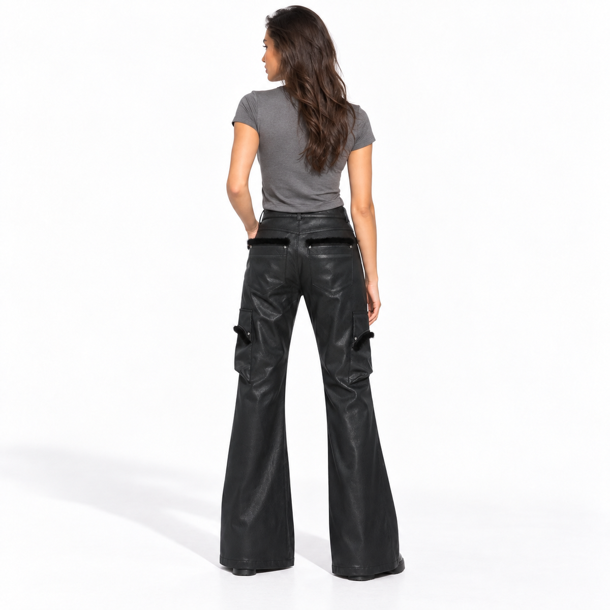 leather pants — black back