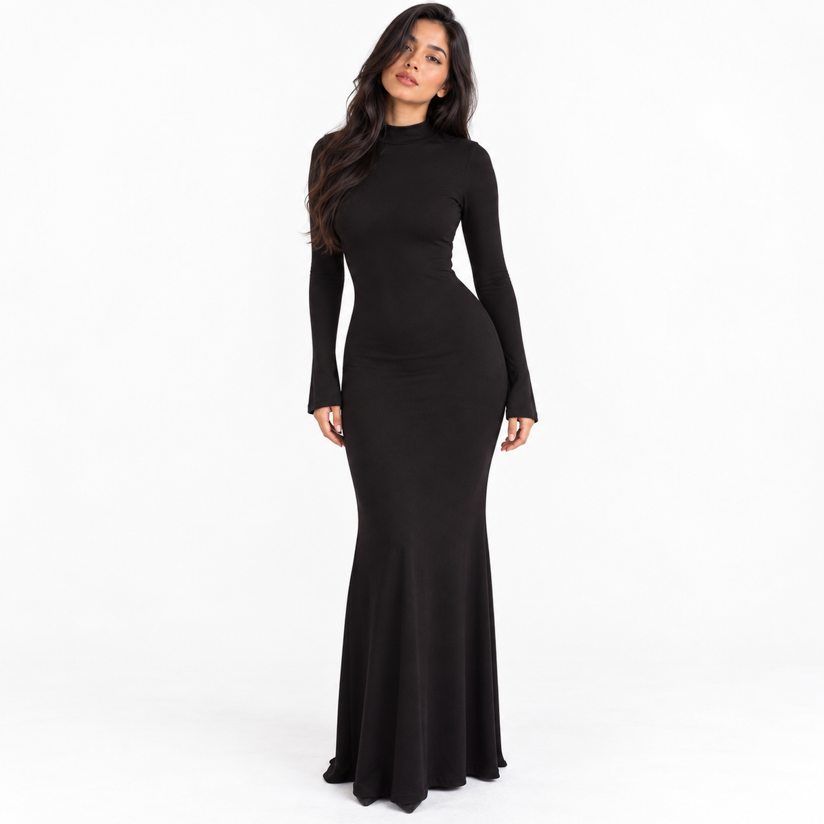 Womens Knit Dress — black k23d36258 front